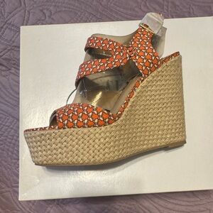 Steve Madden Orange Wedge Sandals